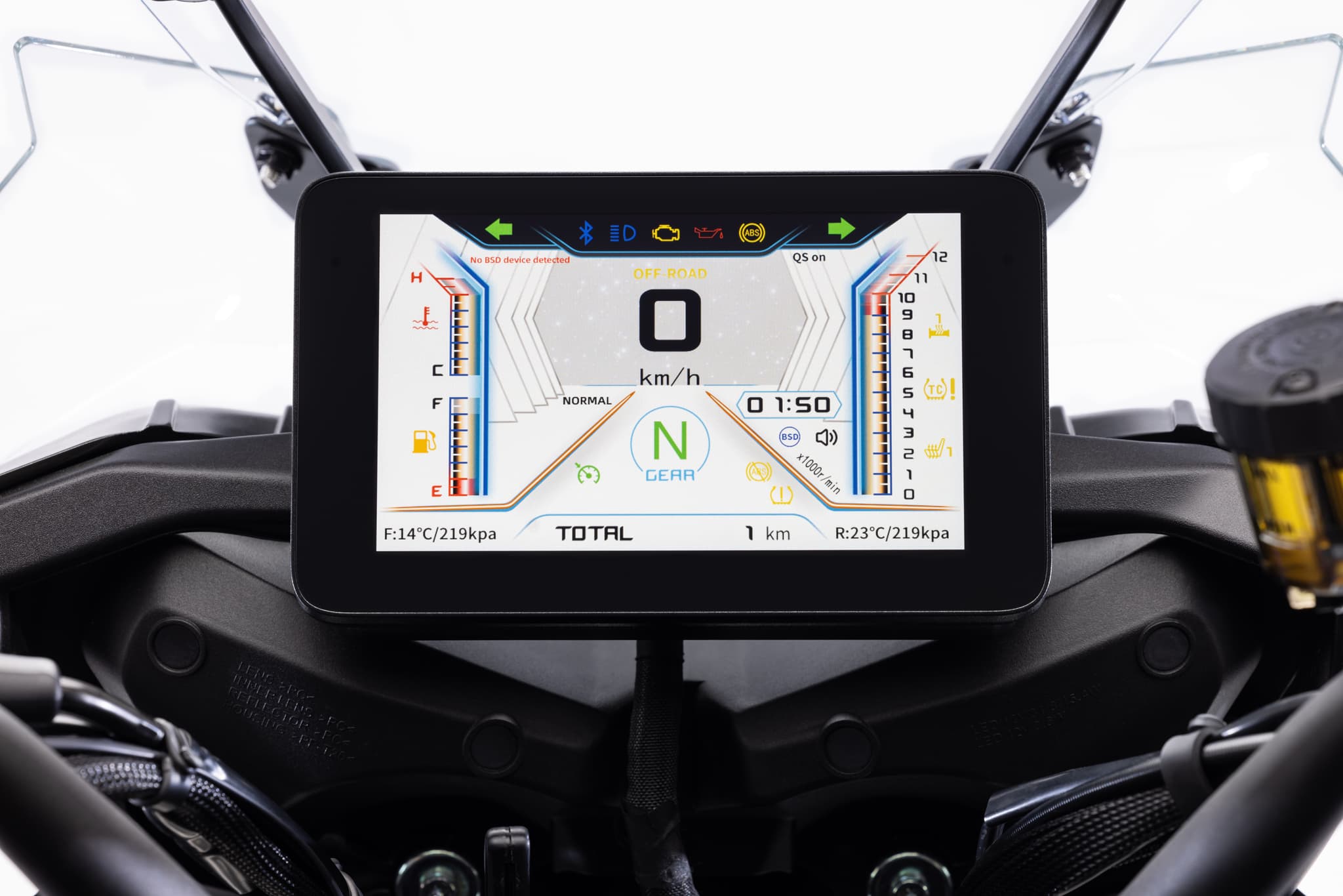 Cuadro de instrumentos digital a color de una moto