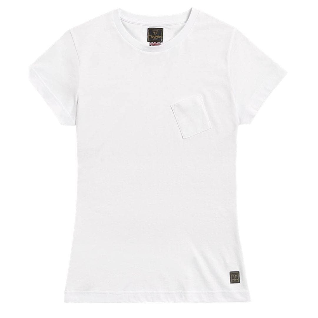Camiseta blanca de algodón de corte femenino