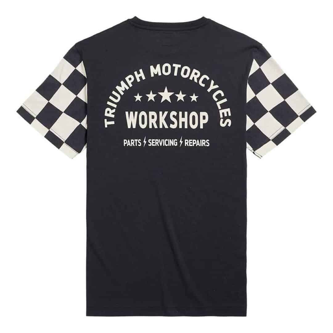 Camiseta de algodón negro con estampado en la espalda
