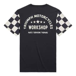Camiseta de algodón negro con estampado en la espalda