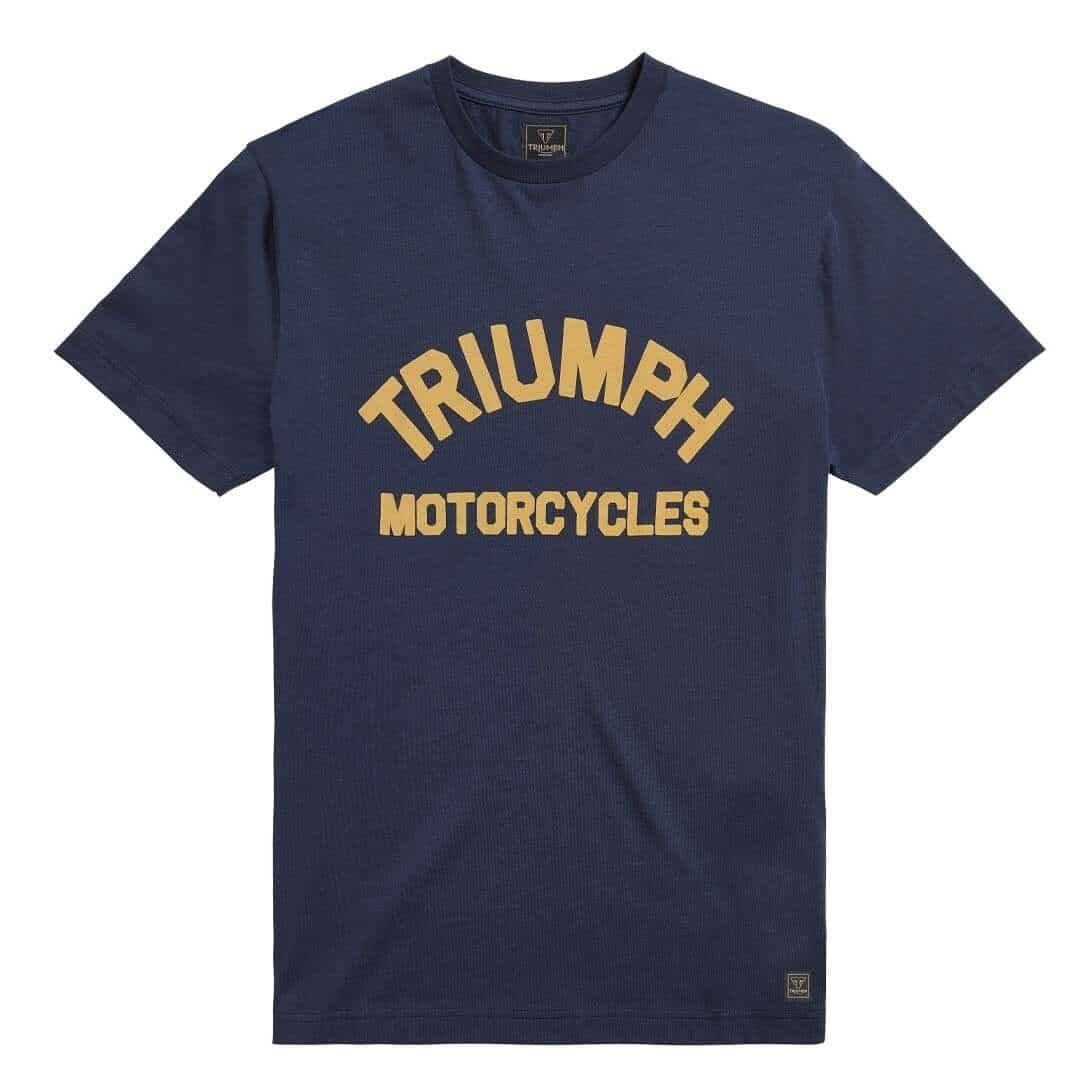 Camiseta de algodón azul de manga corta