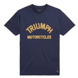 Camiseta de algodón azul de manga corta