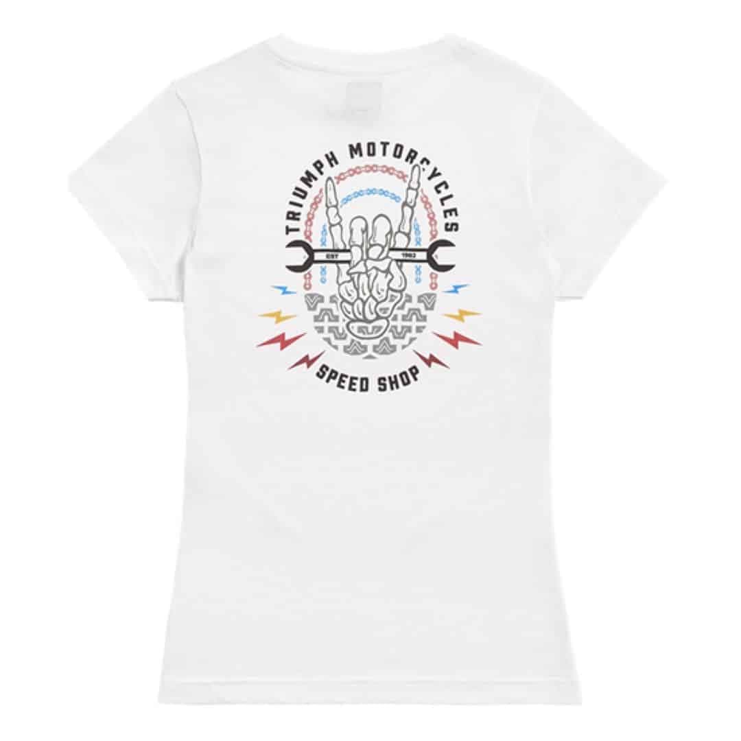 Camiseta blanca de algodón de corte femenino