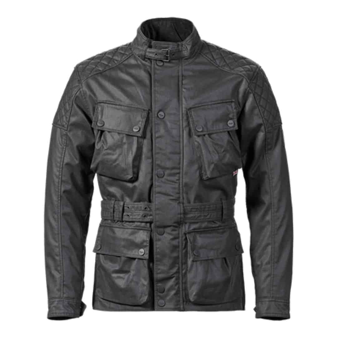 Chaqueta de moto negra de estilo urbano