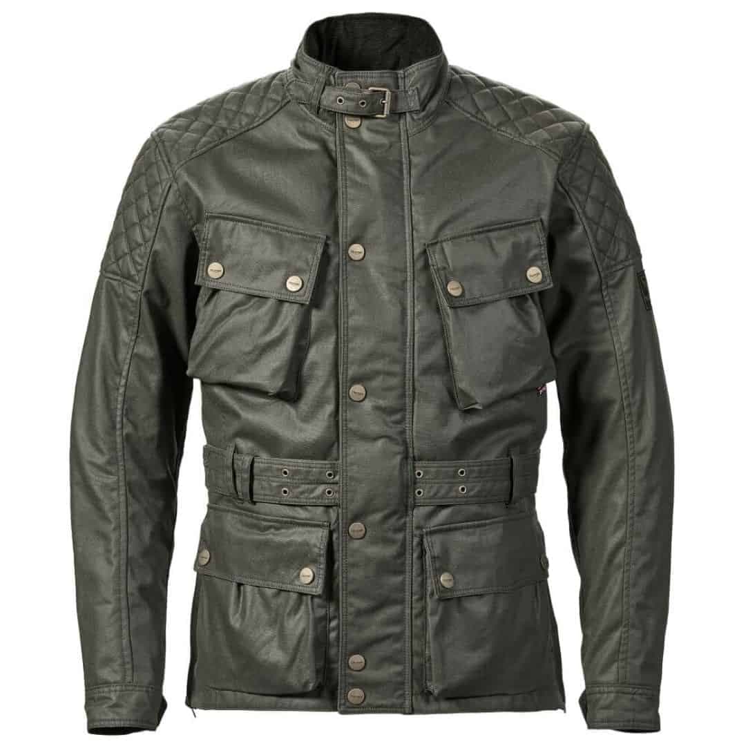 Chaqueta de moto en color caqui de estilo urbano