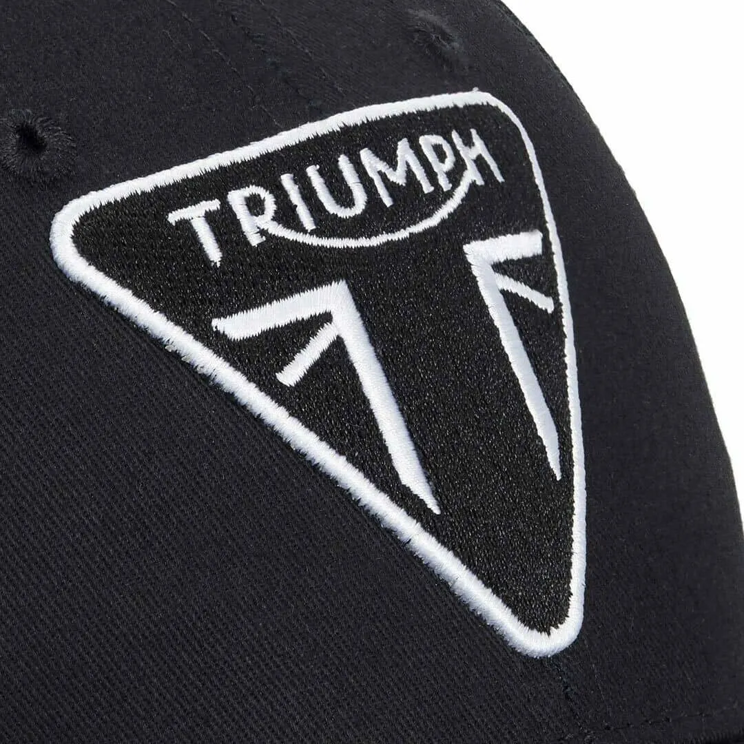 Gorra trucker de algodón negro con visera curva