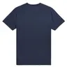 Camiseta de algodón azul de manga corta