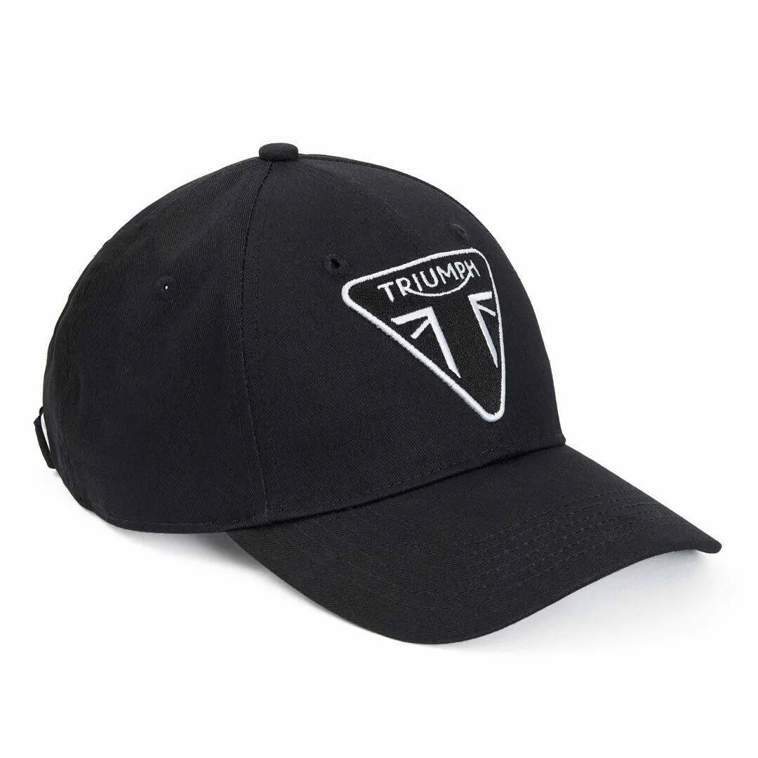 Gorra trucker de algodón negro con visera curva