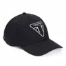 Gorra trucker de algodón negro con visera curva