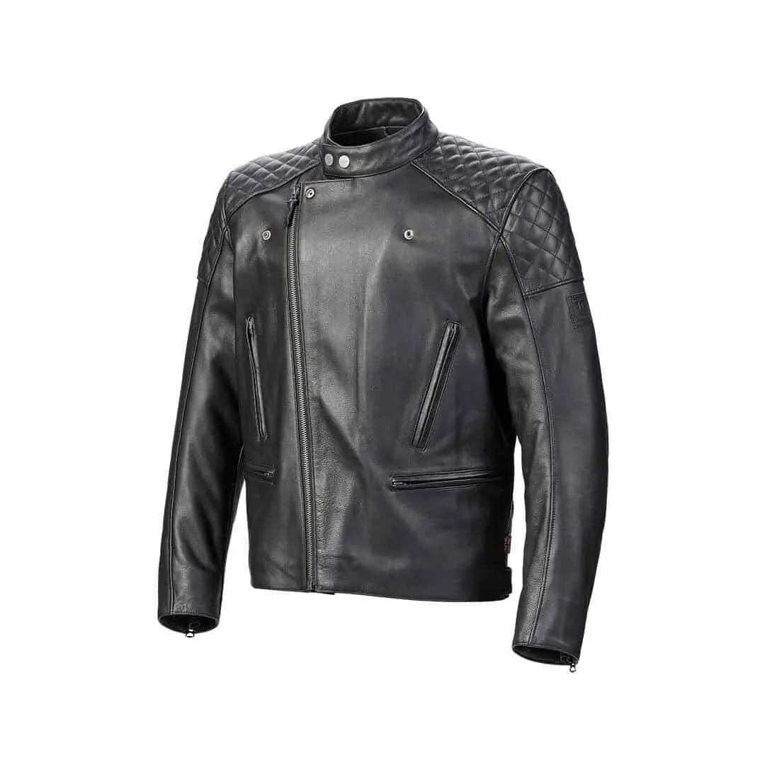 Chaqueta de moto de cremallera asimétrica