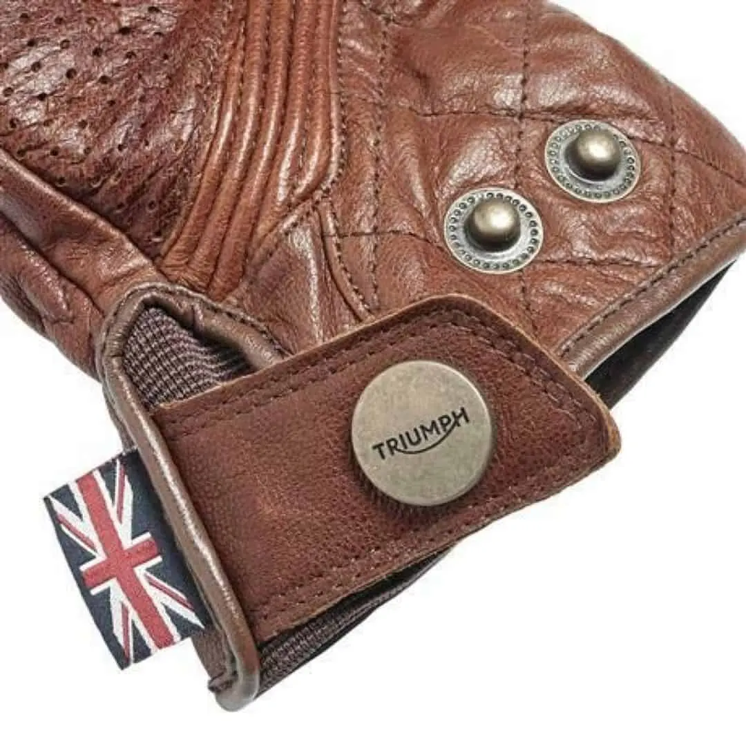 Guantes de cuero marrón de corte clásico