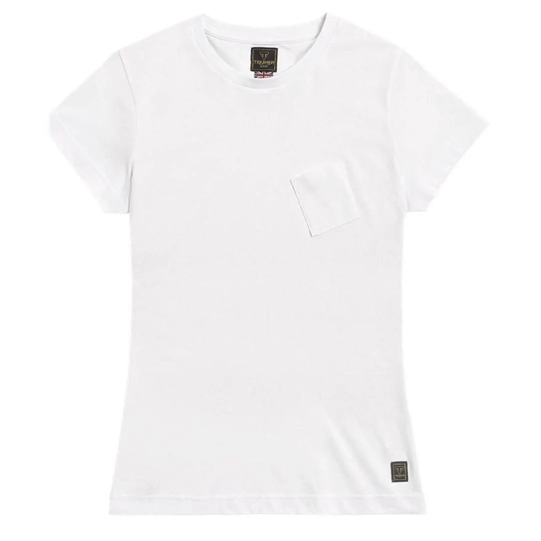 Camiseta blanca de algodón de corte femenino