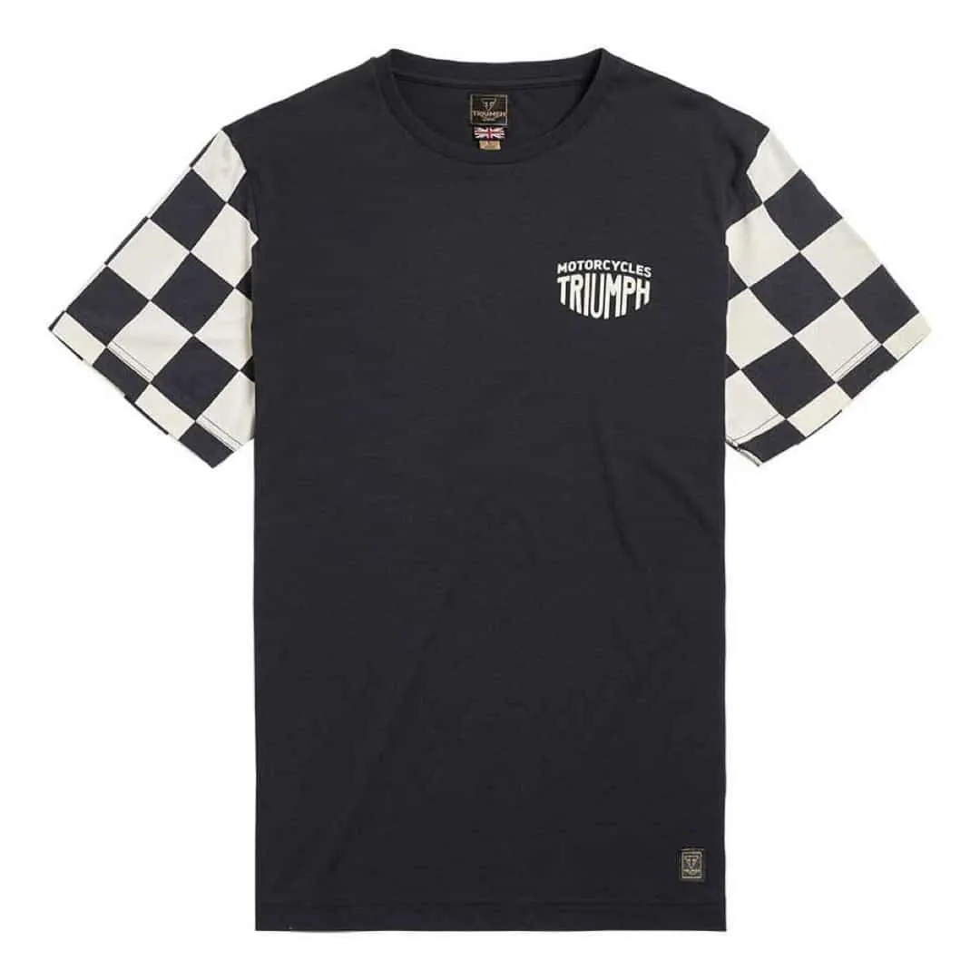 Camiseta de algodón negro con estampado en la espalda