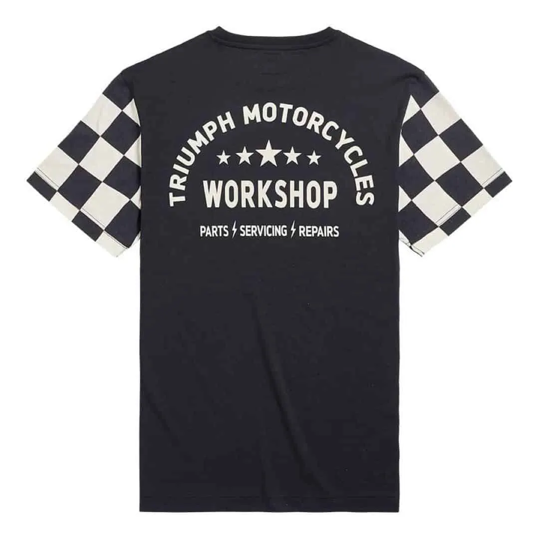 Camiseta de algodón negro con estampado en la espalda
