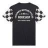 Camiseta de algodón negro con estampado en la espalda