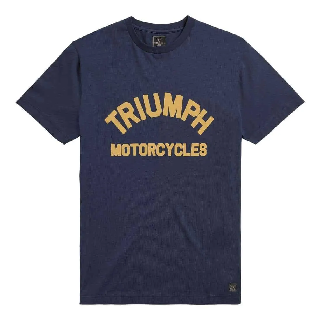 Camiseta de algodón azul de manga corta