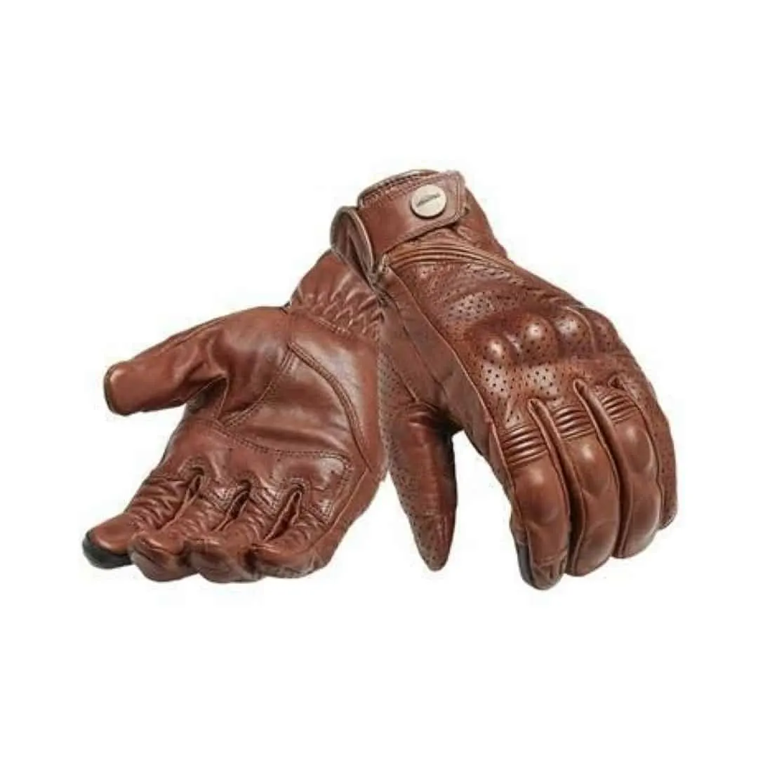 Guantes de cuero marrón de corte clásico
