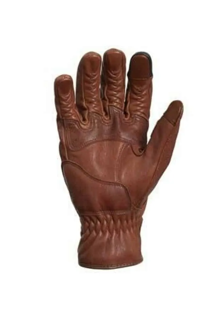 Guantes de cuero marrón de corte clásico