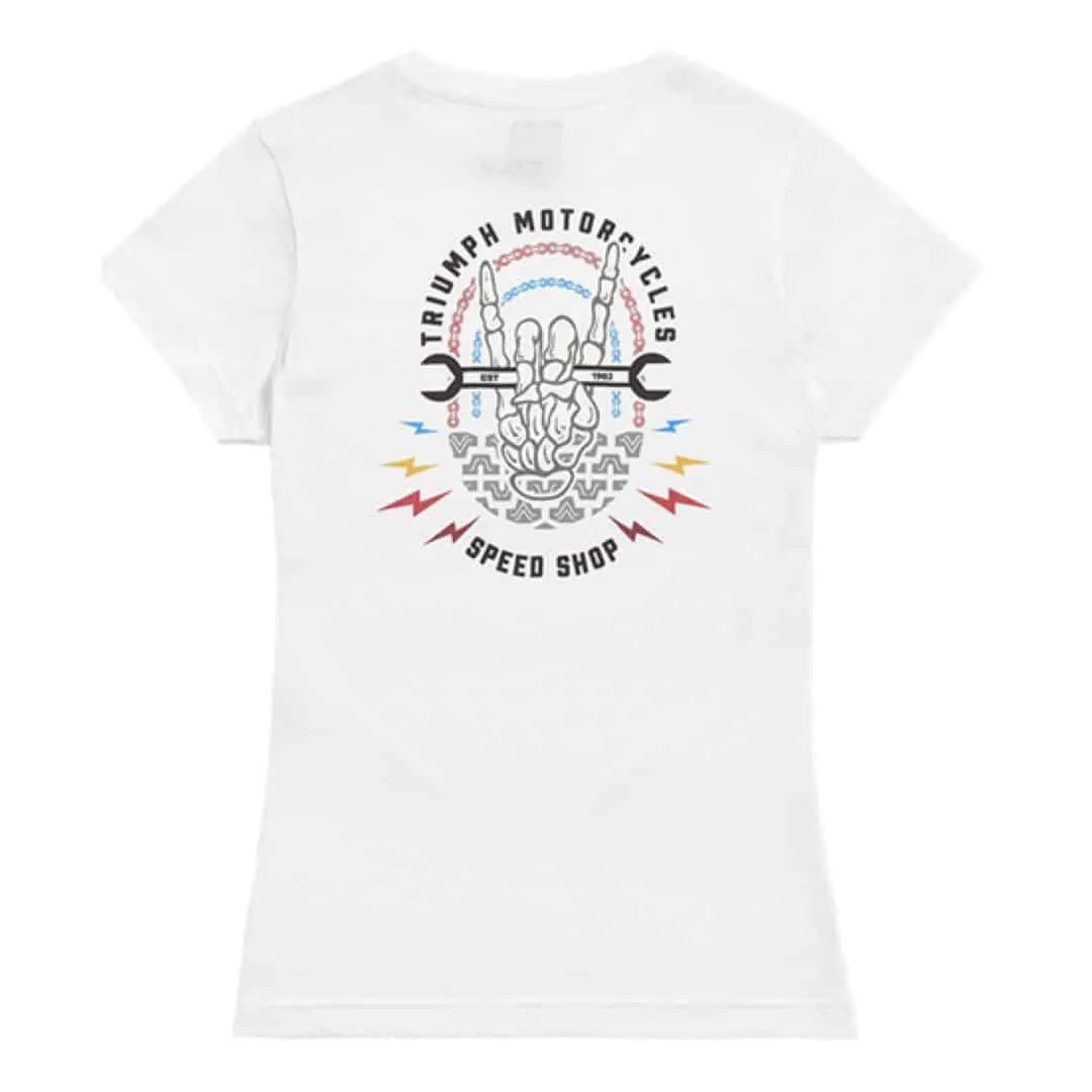 Camiseta blanca de algodón de corte femenino